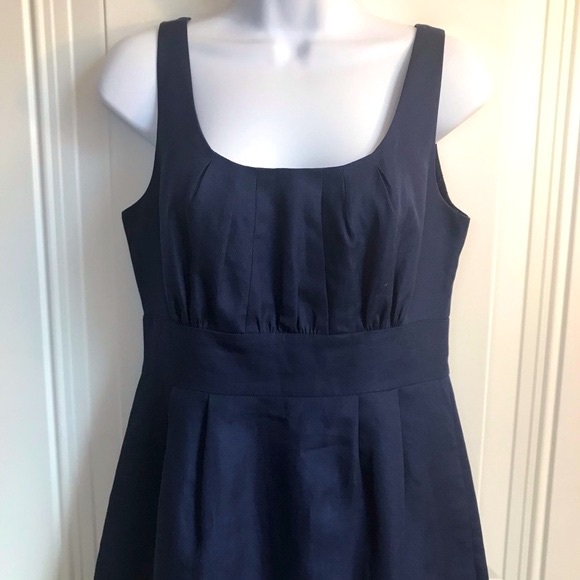 J. Crew navy blue cotton sleeveless back zip lined shift dress size 6 in EUC - Picture 10 of 15